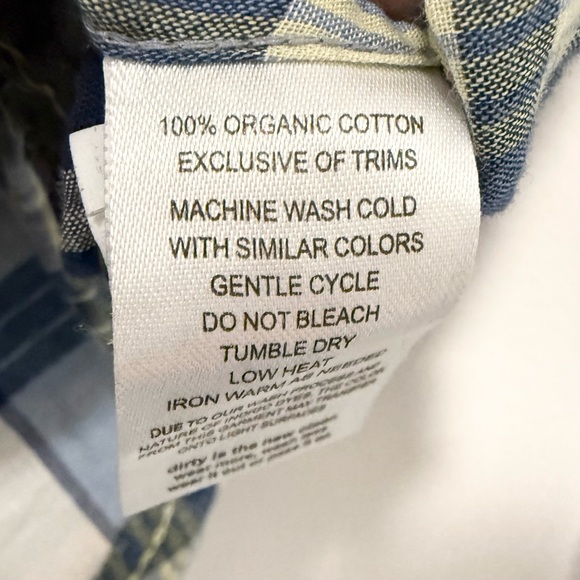 Toad & Co 100% Organic Cotton Popover Top Long Sleeves Blue Plaid Medium - Picture 6 of 9